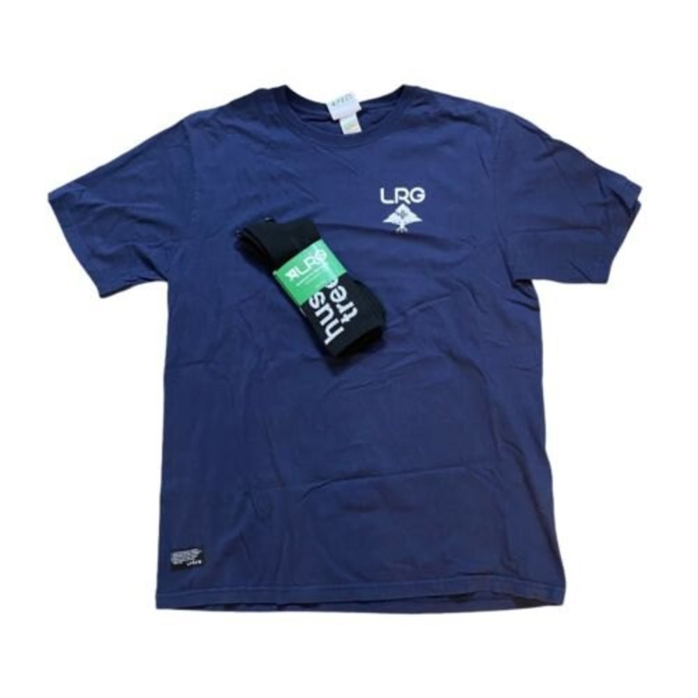 Lifted Research Group L-R-G LRG Navy Tree T-shirt Tee Size L & Socks
